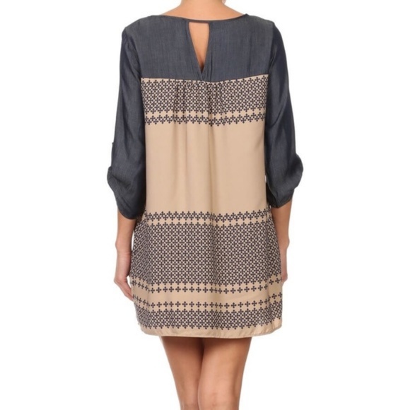 {Renee C}1M Left! Denim ColoredSleeved MiniDress - Picture 4 of 5